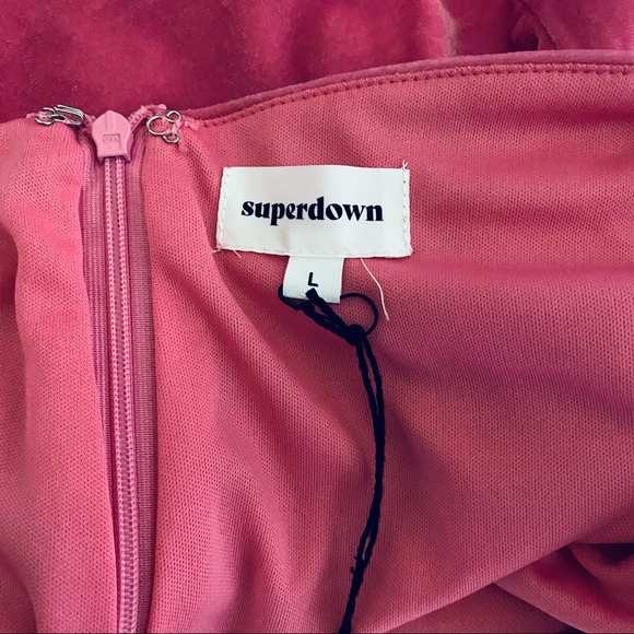 NWT Superdown Arabella hot pink velvet strappy mini dress - Picture 15 of 16